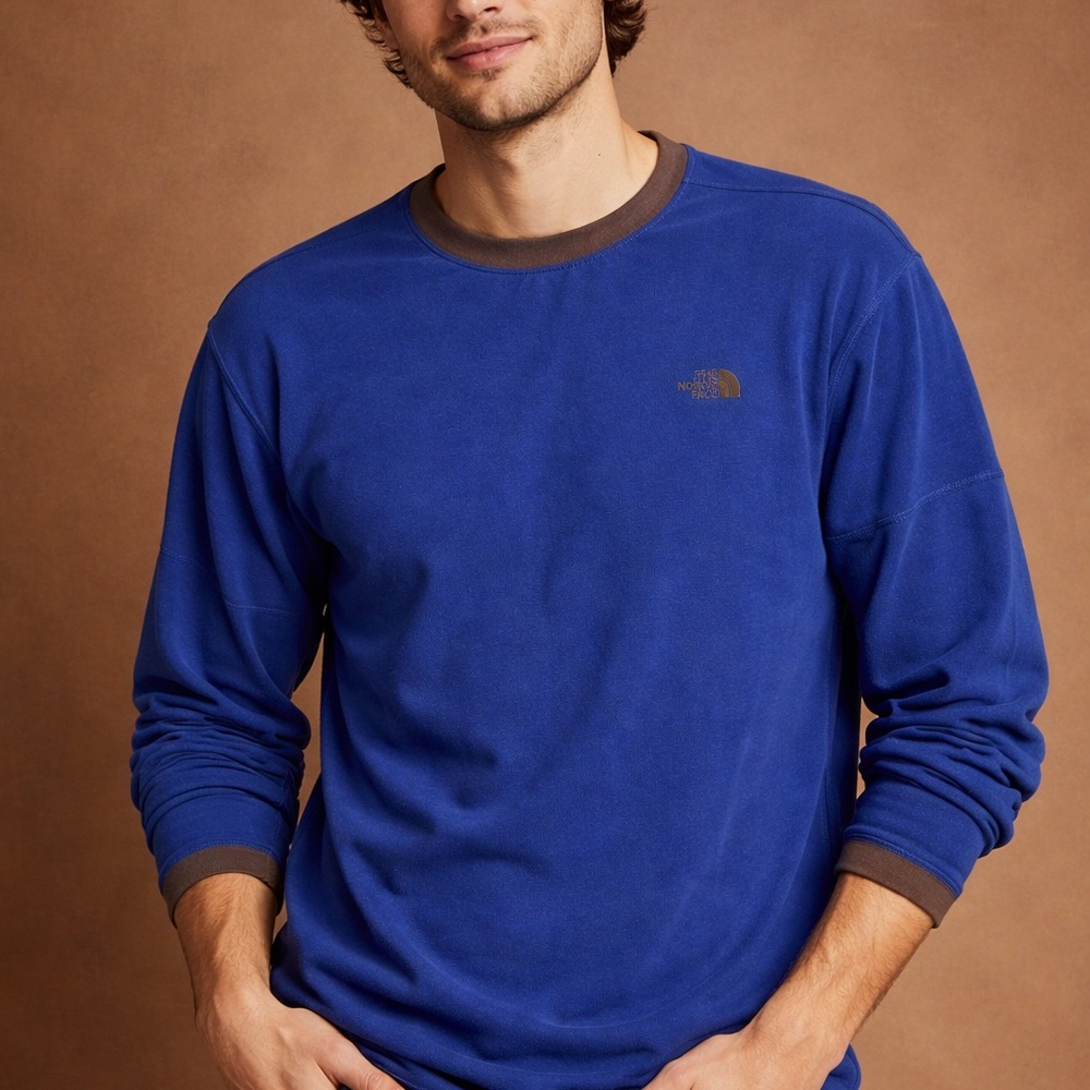 The North Face Fleece Pullover Blue w/Brown
